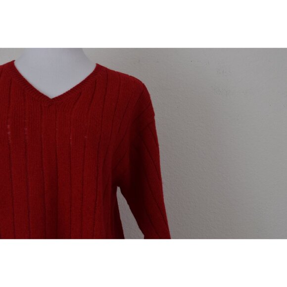 Vintage 00s Red Wool boxy Sweater | size M - Picture 10 of 10